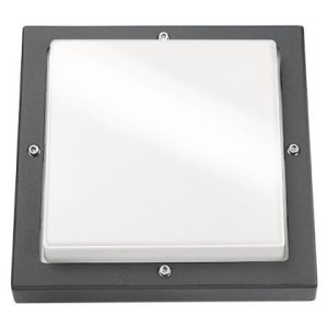 SGL LED-Wandleuchte Bassi schwarz 614188 10W 580lm 3K IK10 IP65 m.Dae 240x240mm