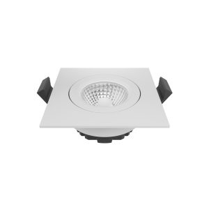 DILED LED Einbauleuchte 6 W &ndash; eckig, dimmbar, 230 V, &Oslash;68 mm, 2700 K / 3000 K / Wei&szlig; / Stahl