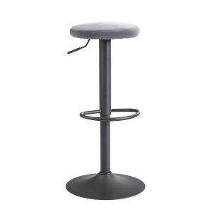 FineBuy Barhocker Samt Hocker ohne Lehne 58 - 79 cm, Küchenhocker Stoff / Metall 100kg, Design Barstuhl Tresenhocker Drehbar Bistrohocker