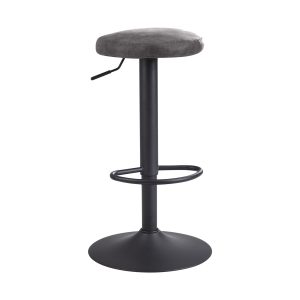 FineBuy Barhocker Wildlederoptik Hocker ohne Lehne 58 - 79 cm, Küchenhocker Stoff / Metall 100kg, Design Barstuhl Tresenhocker Drehbar Bistrohocker