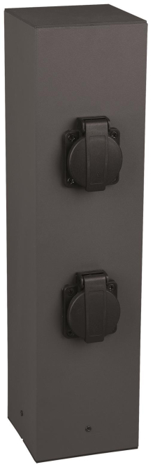 TRIO Steckdosensäule 4xSchuko 9964-42 max.3600W anthrazit IP44 H=400mm