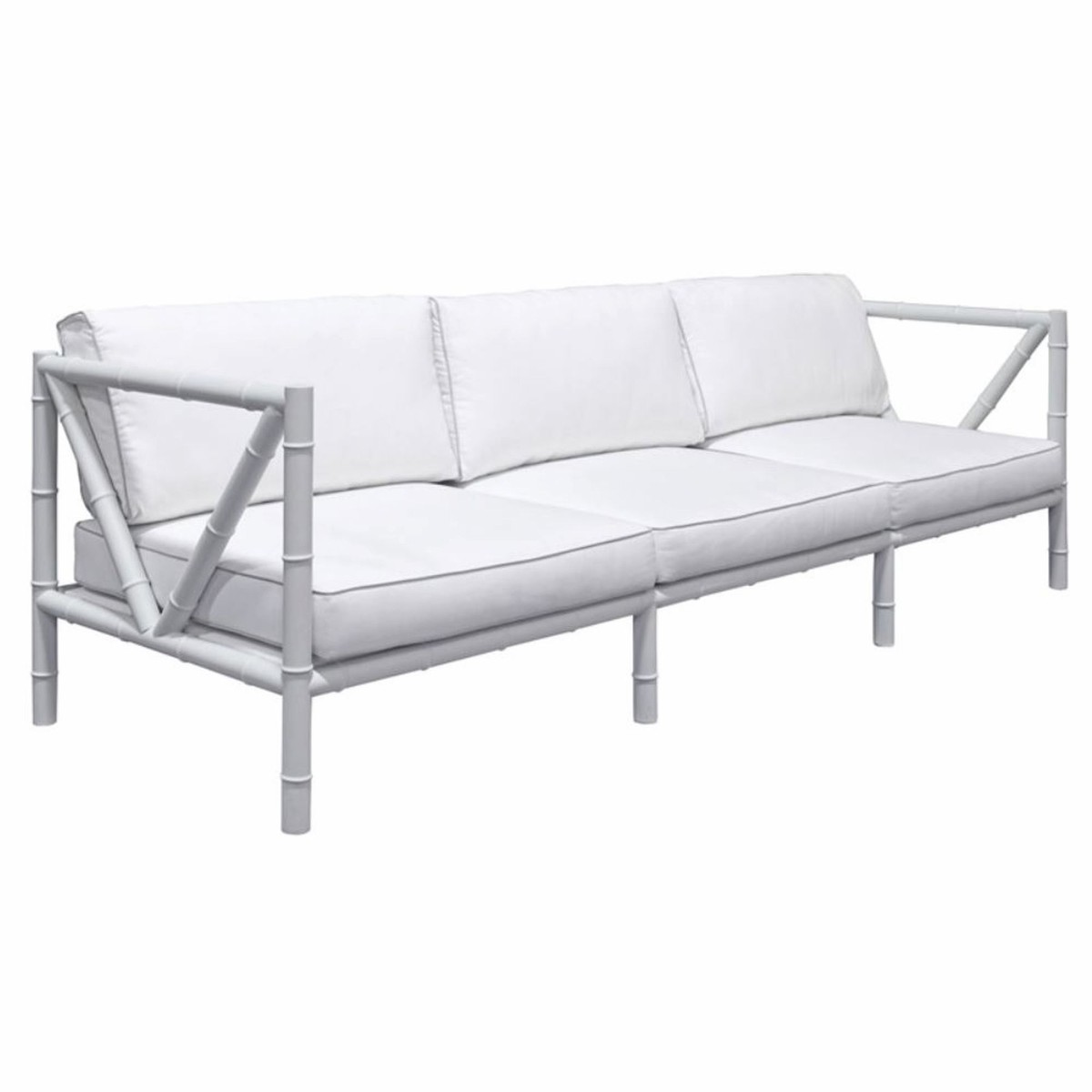 Casa Padrino Luxus Schmiedeeisen Sofa Grau / Weià 280 cm - Hotel & Garten Sofa