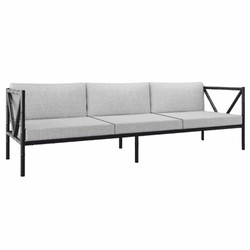 Casa Padrino Luxus Schmiedeeisen Sofa Schwarz / Grau 280 cm - Hotel & Garten Sofa – Bild 2