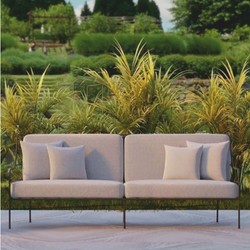 Casa Padrino Luxus Schmiedeeisen Sofa Schwarz / Grau 210 cm - Hotel & Garten Sofa – Bild 2