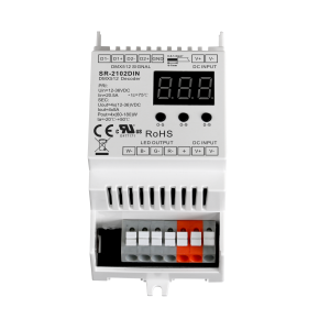 SR-2102DIN Hutschienen DMX512 Decoder – 4-Kanal RGBW 12–48 V, RDM & OTA