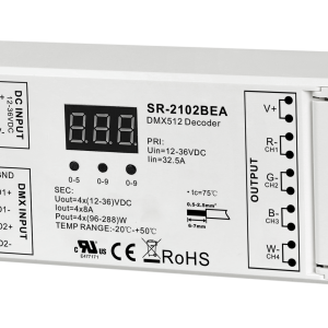 SR-2102BEA 4-Kanal DMX512 & RDM Controller 12-48V DC 8A/Kanal max. 32A für RGBW LED Streifen