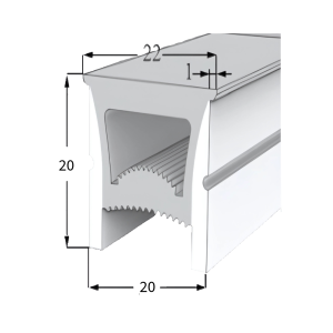 LED Neon Tube 20×20 mm – Silikonhülle zum Einbauen für LED-Streifen