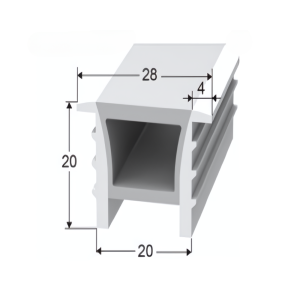 LED Neon Tube 20×20 mm – Silikonhülle zum Einbauen für LED-Streifen