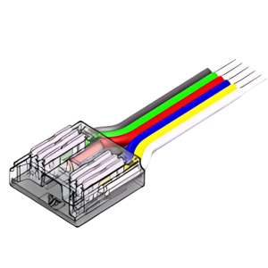 LED Strip-zu-Kabel Schnellverbinder – 6-polig, lötfrei, für 12 mm COB RGBCCT LED-Streifen mit 15 cm Anschlusskabel