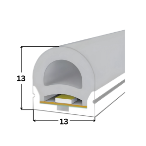 LED NEON TUBE 13×13 mm Silikon Schlauch – 5 m Rolle - 12 W – 24 V – IP67 – CRI>93 - Schneidmaß 50mm