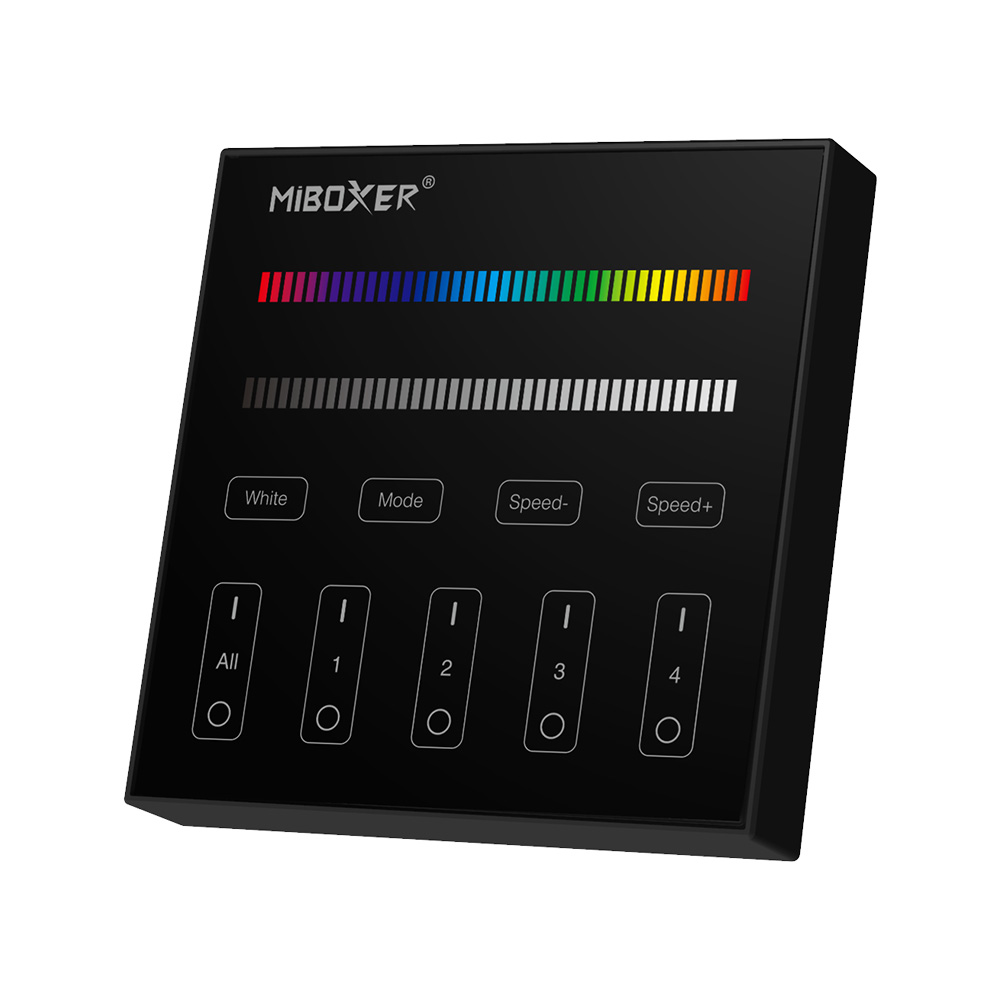MiBoxer B3 RGBW-Wandpanel – 4-Zonen, 4 Kanal 2,4 GHz LED Touch-Fernbedienung