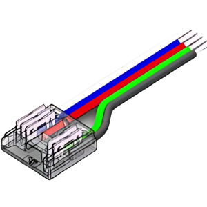 LED Strip-zu-Kabel Schnellverbinder – 5-polig, lötfrei, für 12 mm COB RGBW LED-Streifen mit 15 cm Anschlusskabel