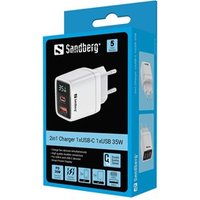 SANDBERG 2in1 Charger 1xUSB-C 1xUSB 35W