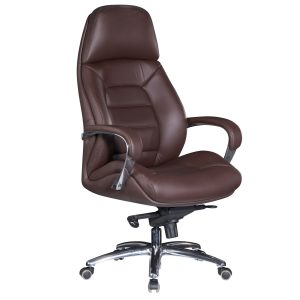 FineBuy Designer Bürostuhl Bezug Echtleder Schreibtischstuhl bis 120 kg, XXL Design Chefsessel höhenverstellbar, Drehstuhl ergonomisch mit Armlehnen & hoher Rückenlehne, Wippfunktion