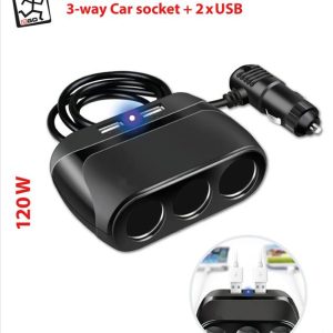 2GO 3-Fach Kfz-Verteiler + 2x USB