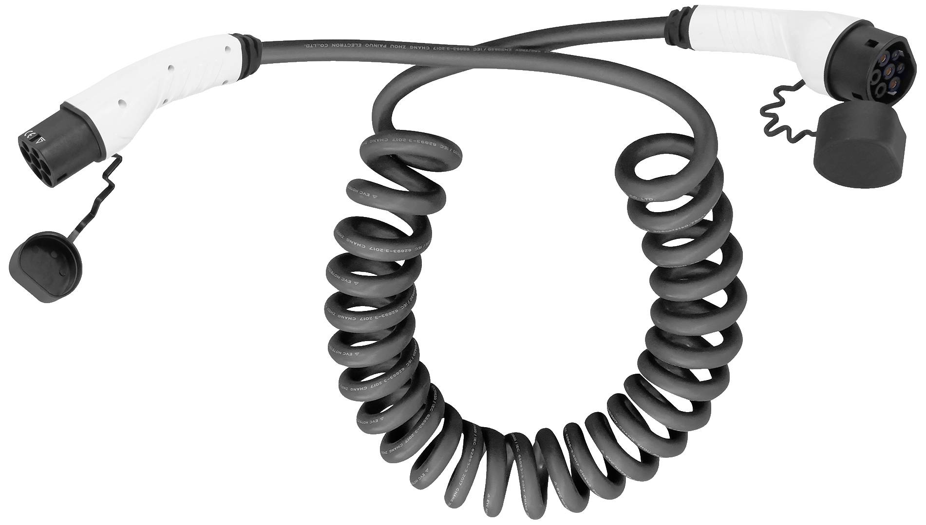 DIGITUS KFZ - Ladekabel Spiral, 10 m, Typ 2 auf Typ 2