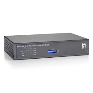 10-Port Fast Ethernet PoE+ Switch, 8x FE -- PoE+, + 1x GE RJ45, +1x GE SFP (120W)
