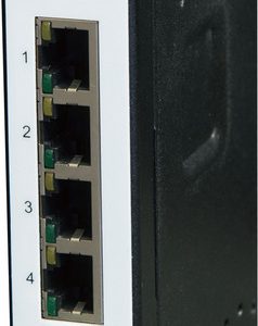 Hutschienen Switch 4x 10/100/1000T -- 1x 100/1000 SFP