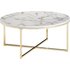 FineBuy Design Couchtisch Ø 80 cm Marmoroptik, Wohnzimmertisch mit Metall-Gestell, Sofatisch Rund Tisch Wohnzimmer, Beistelltisch