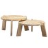 FineBuy Couchtisch Set 2er Mango Massivholz rund Natur · Wohnzimmertisch Beistelltisch im Japandi Design · Handgefertigte Satztische aus Echtholz mit Klarlack
